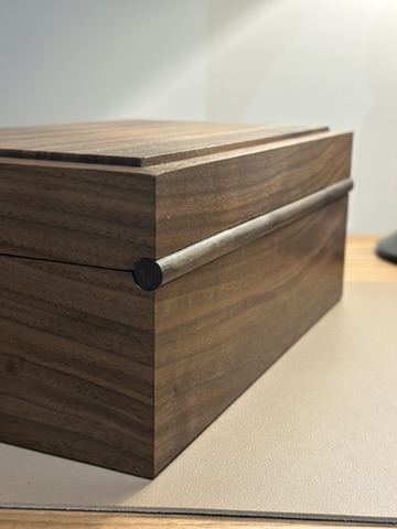 Handcrafted walnut storage box